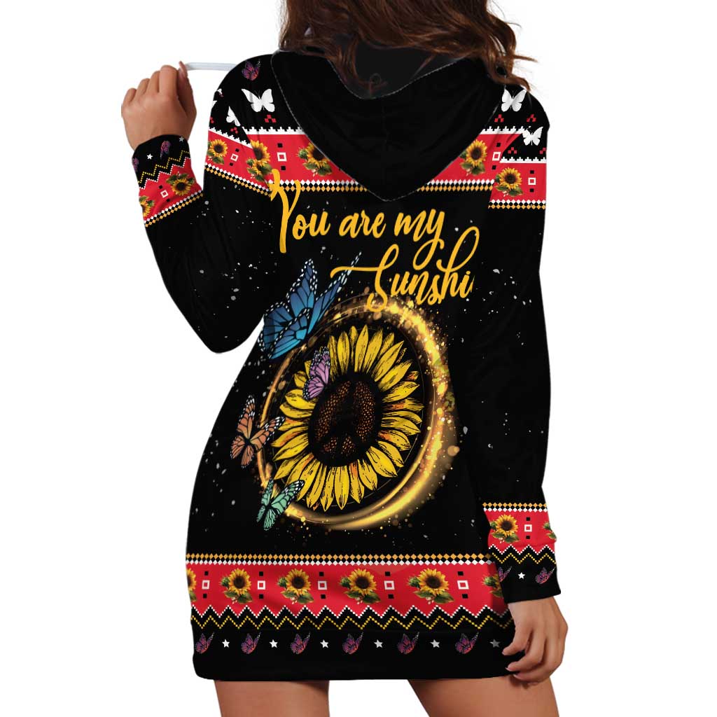 Butterfly Christmas Yall Hoodie Dress You Are My Sunshine - Wonder Print Shop