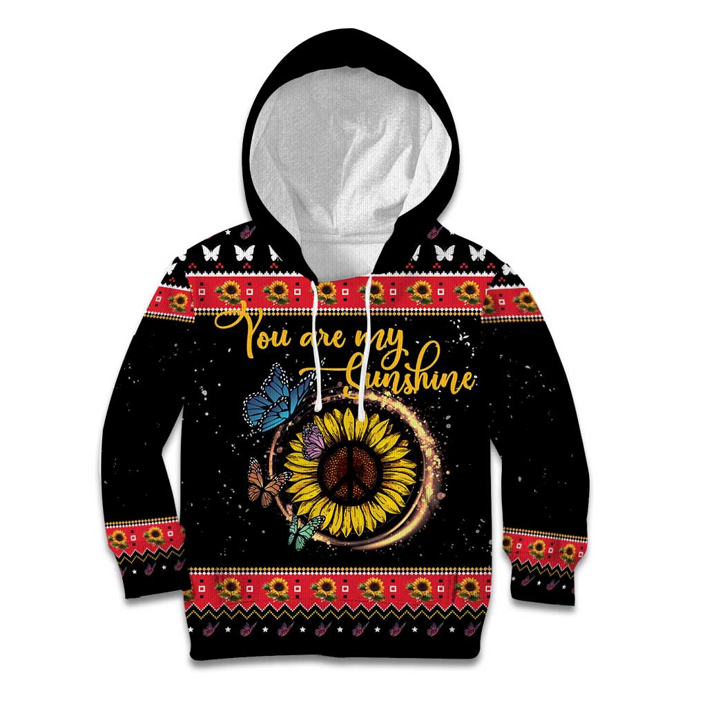 Butterfly Christmas Yall Kid Hoodie You Are My Sunshine - Wonder Print Shop