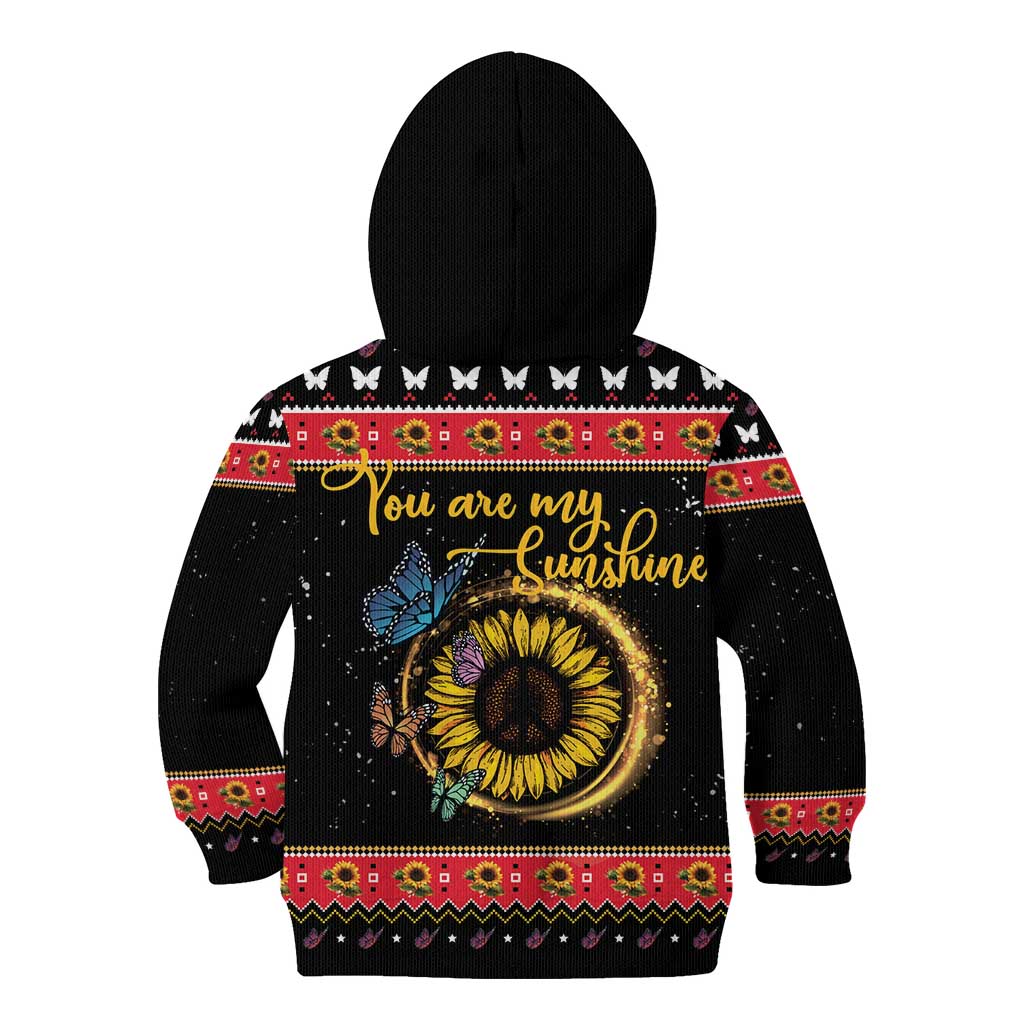 Butterfly Christmas Yall Kid Hoodie You Are My Sunshine - Wonder Print Shop