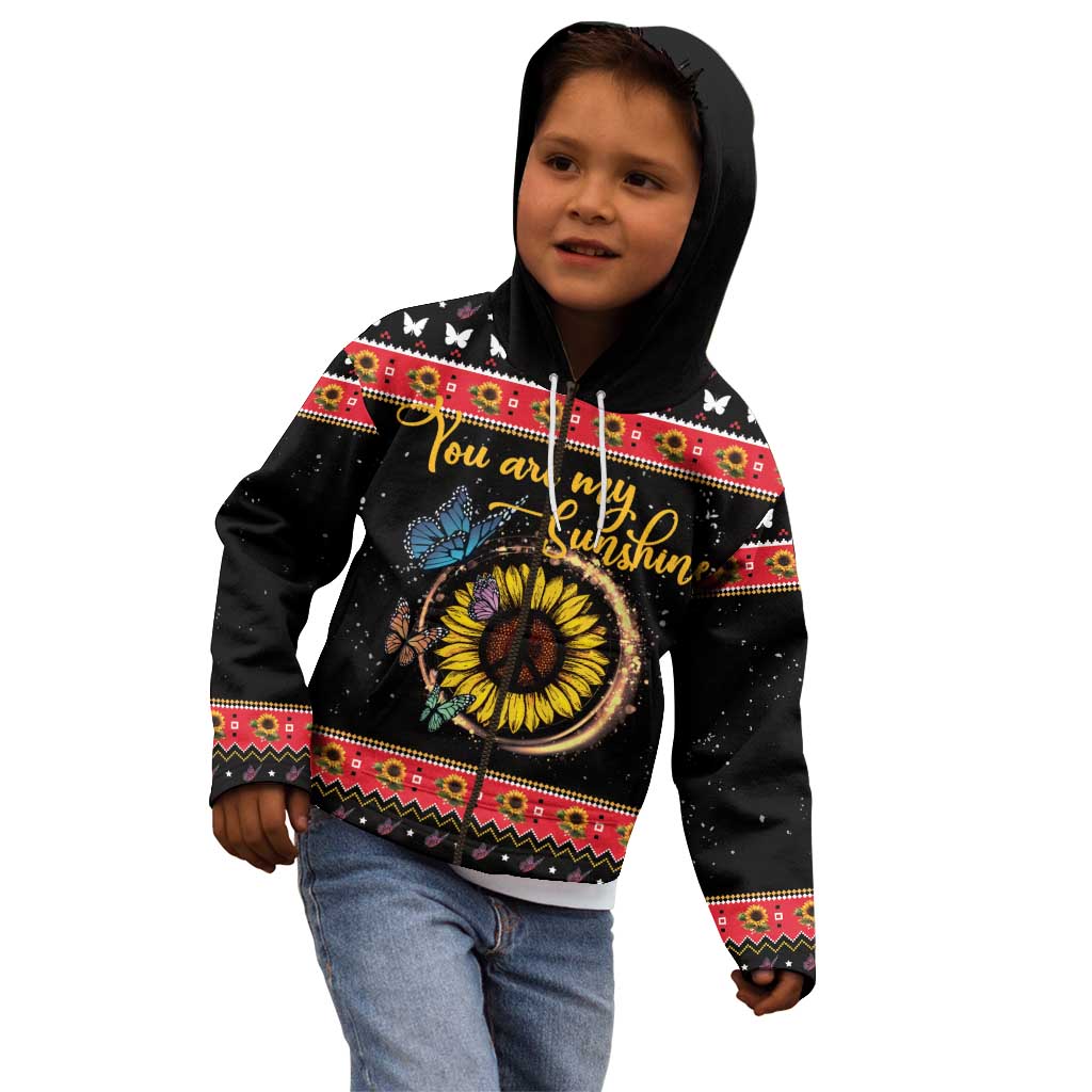 Butterfly Christmas Yall Kid Hoodie You Are My Sunshine - Wonder Print Shop