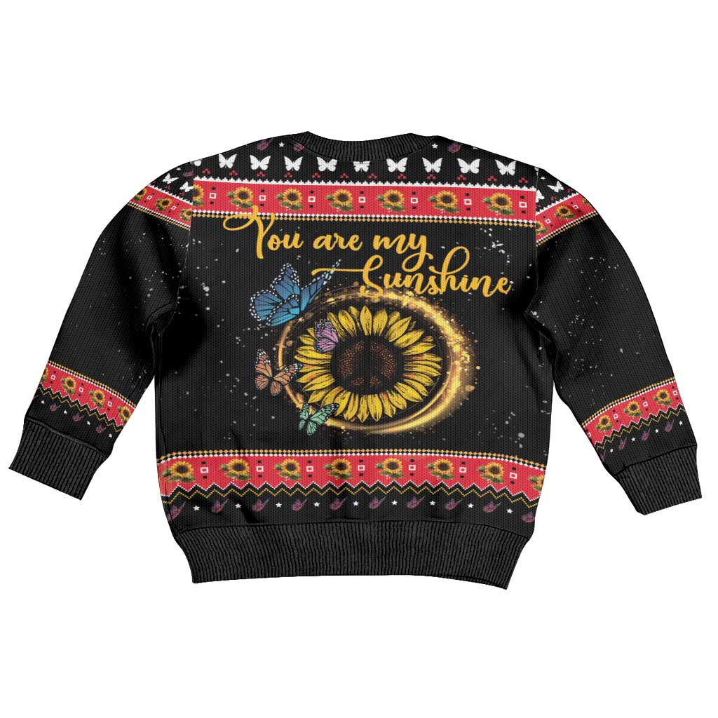 Butterfly Christmas Yall Kid Ugly Christmas Sweater You Are My Sunshine - Wonder Print Shop
