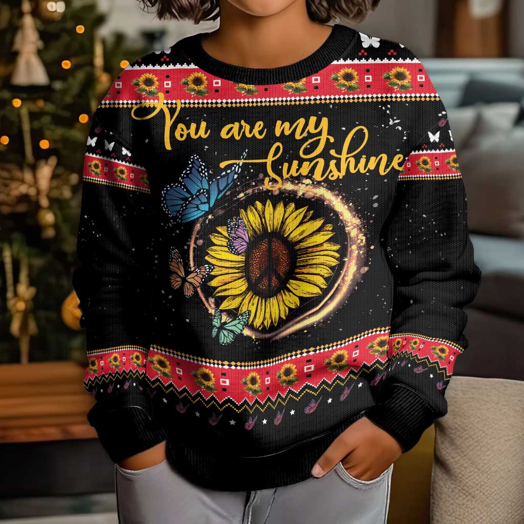 Butterfly Christmas Yall Kid Ugly Christmas Sweater You Are My Sunshine - Wonder Print Shop