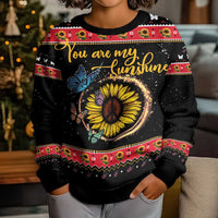 Butterfly Christmas Yall Kid Ugly Christmas Sweater You Are My Sunshine - Wonder Print Shop