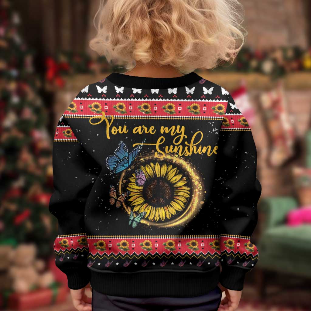 Butterfly Christmas Yall Kid Ugly Christmas Sweater You Are My Sunshine - Wonder Print Shop
