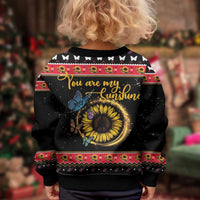 Butterfly Christmas Yall Kid Ugly Christmas Sweater You Are My Sunshine - Wonder Print Shop