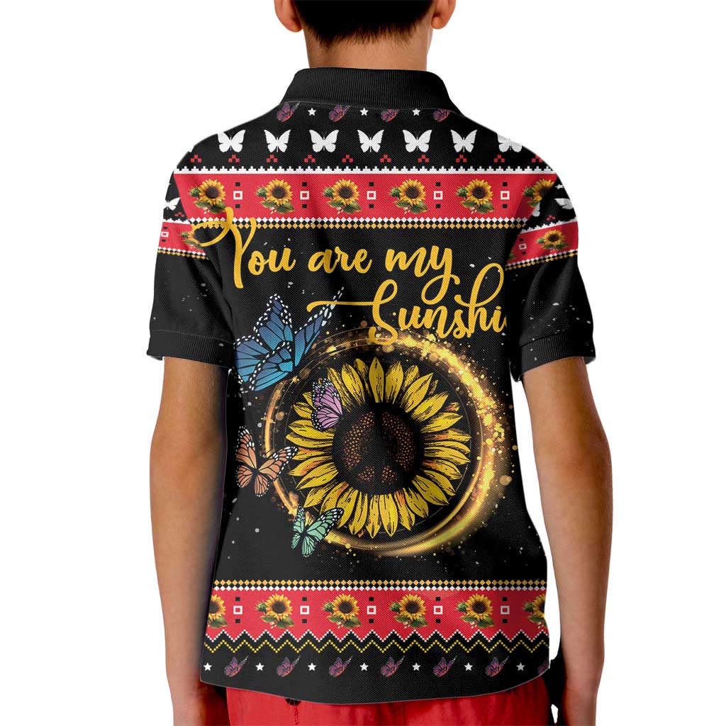 Butterfly Christmas Yall Kid Polo Shirt You Are My Sunshine - Wonder Print Shop