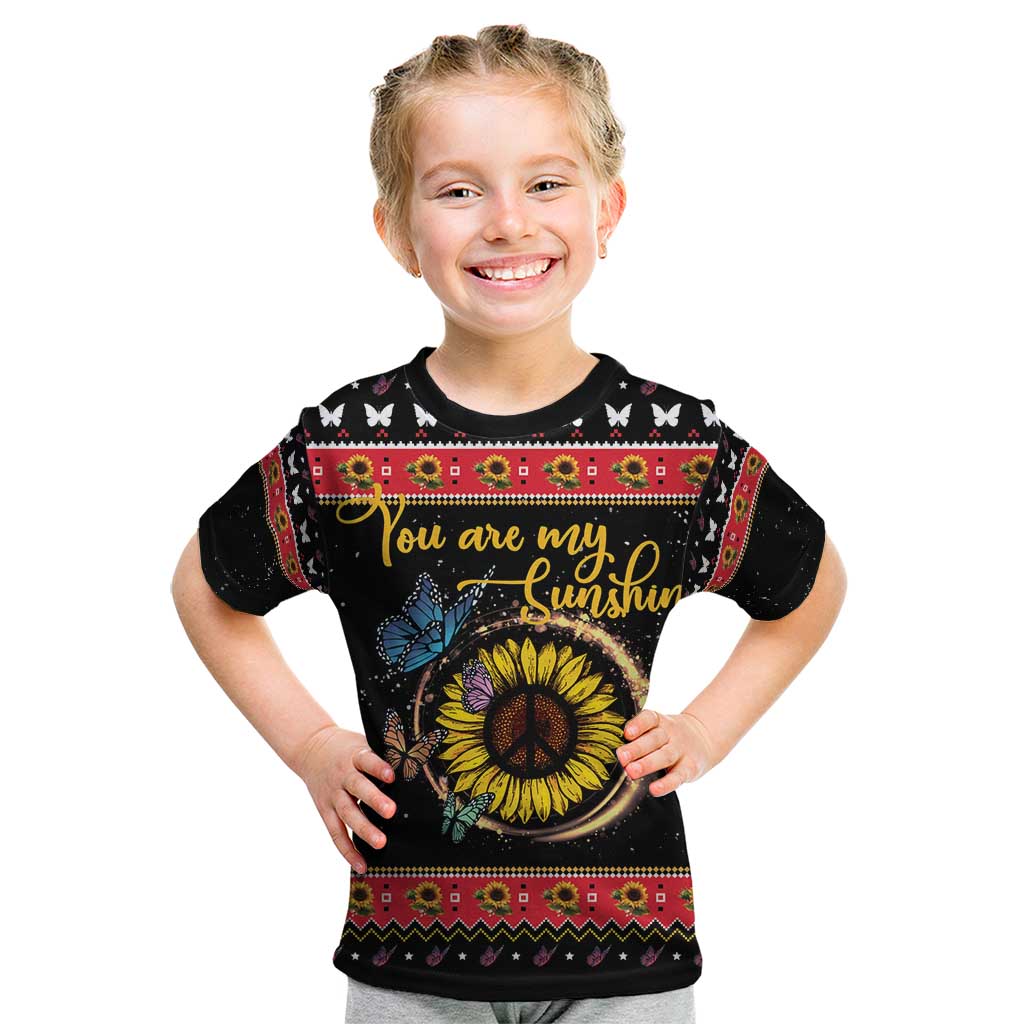 Butterfly Christmas Yall Kid T Shirt You Are My Sunshine - Wonder Print Shop