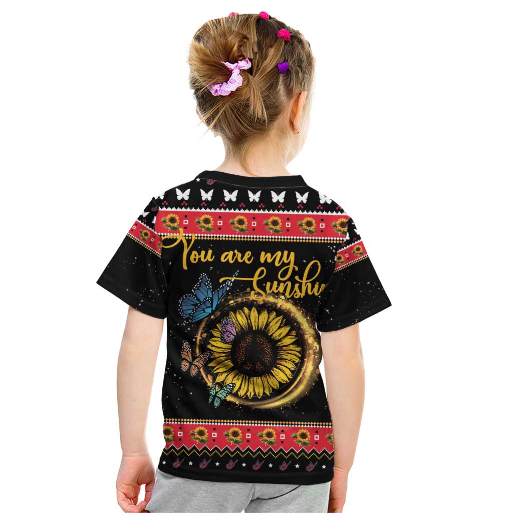 Butterfly Christmas Yall Kid T Shirt You Are My Sunshine - Wonder Print Shop