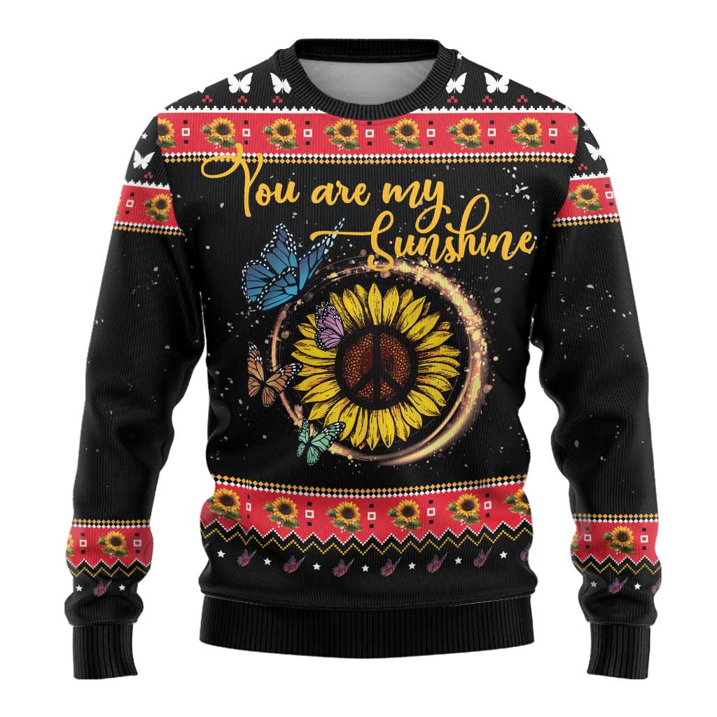 Butterfly Christmas Yall Ugly Christmas Sweater You Are My Sunshine - Wonder Print Shop