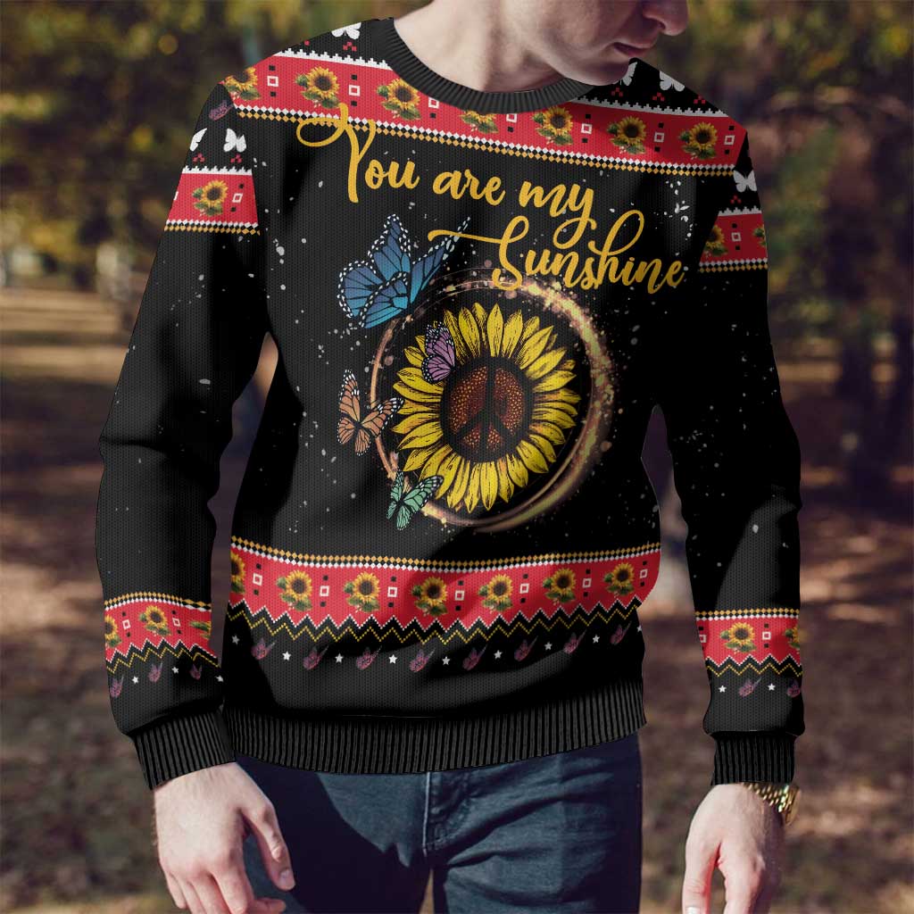 Butterfly Christmas Yall Ugly Christmas Sweater You Are My Sunshine - Wonder Print Shop