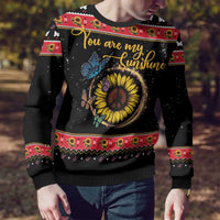 Butterfly Christmas Yall Ugly Christmas Sweater You Are My Sunshine - Wonder Print Shop