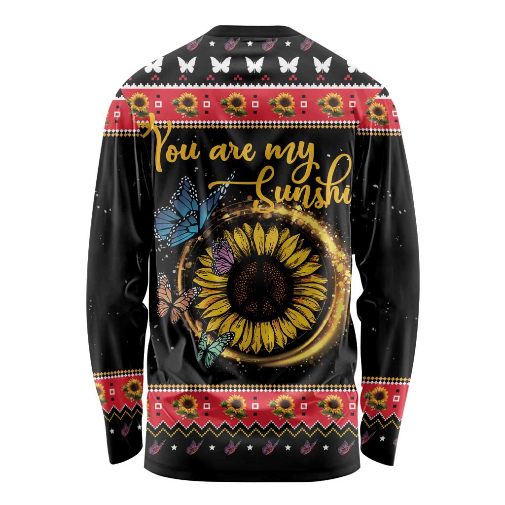 Butterfly Christmas Yall Long Sleeve Shirt You Are My Sunshine - Wonder Print Shop
