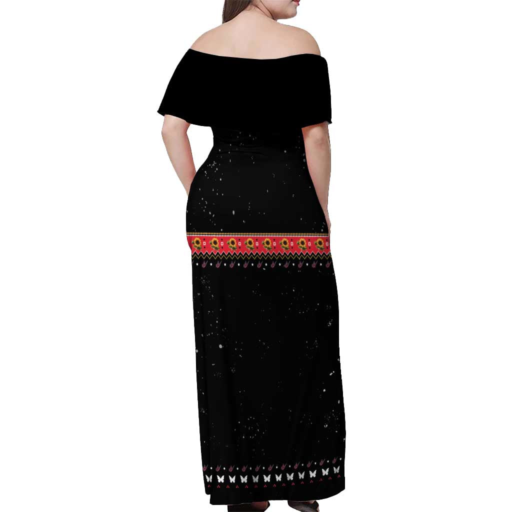 Butterfly Christmas Yall Off Shoulder Maxi Dress You Are My Sunshine - Wonder Print Shop