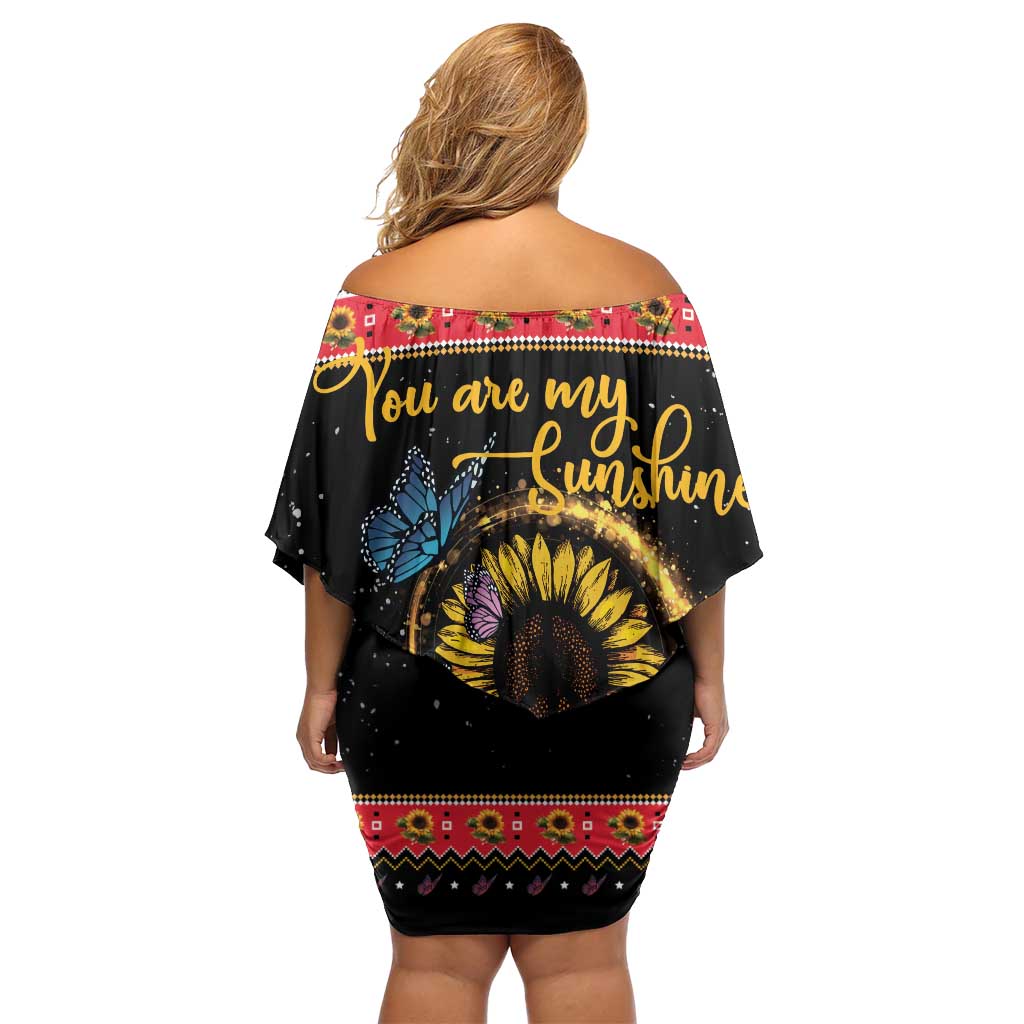 Butterfly Christmas Yall Off Shoulder Short Dress You Are My Sunshine - Wonder Print Shop