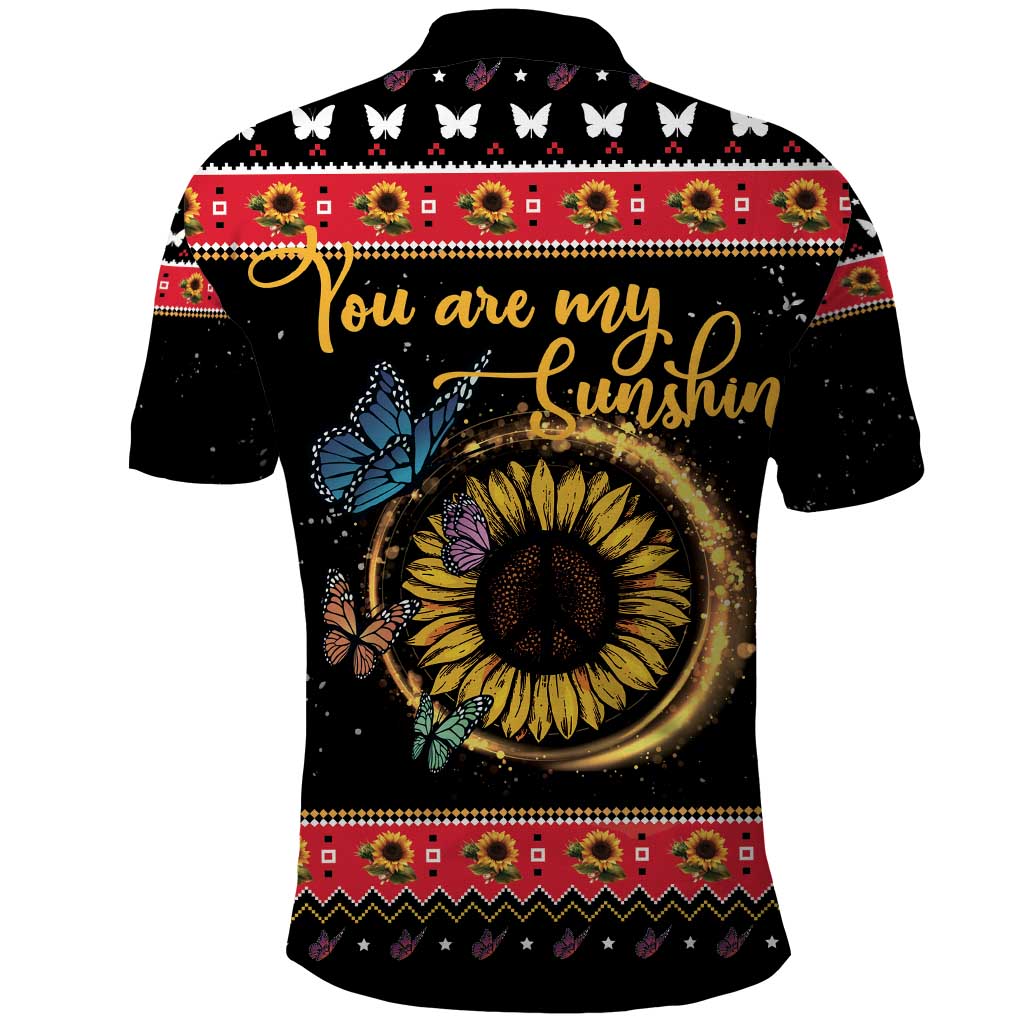 Butterfly Christmas Yall Polo Shirt You Are My Sunshine - Wonder Print Shop