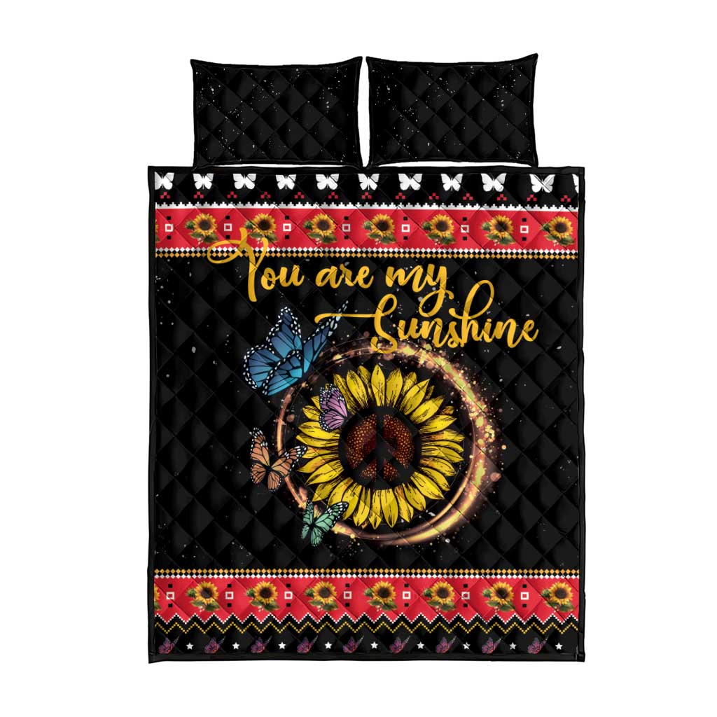 Butterfly Christmas Yall Quilt Bed Set You Are My Sunshine - Wonder Print Shop