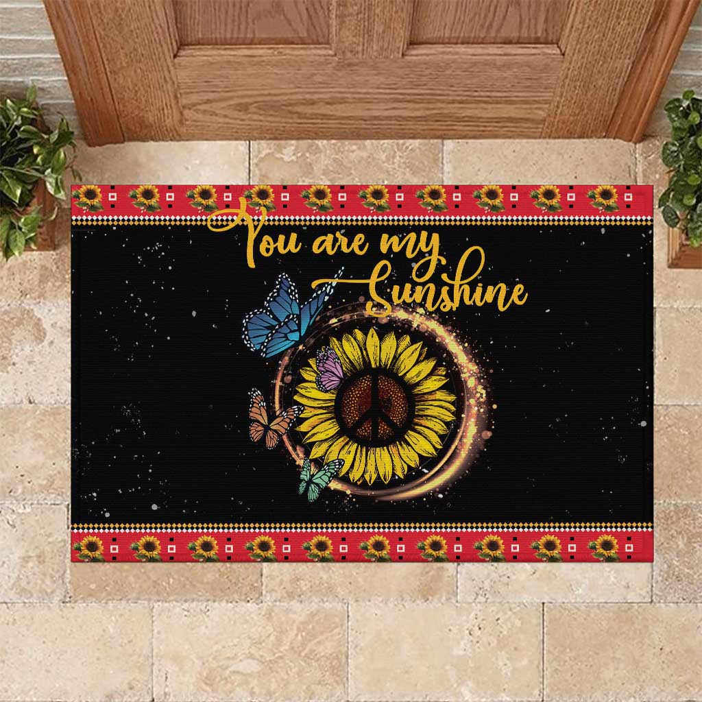 Butterfly Christmas Yall Rubber Doormat You Are My Sunshine - Wonder Print Shop