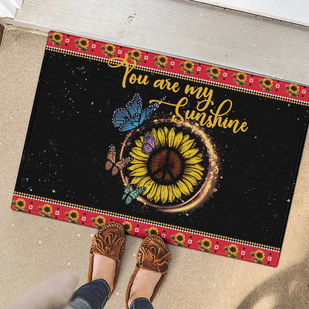 Butterfly Christmas Yall Rubber Doormat You Are My Sunshine - Wonder Print Shop