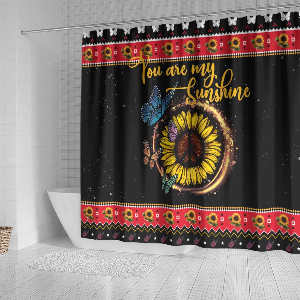 Butterfly Christmas Yall Shower Curtain You Are My Sunshine