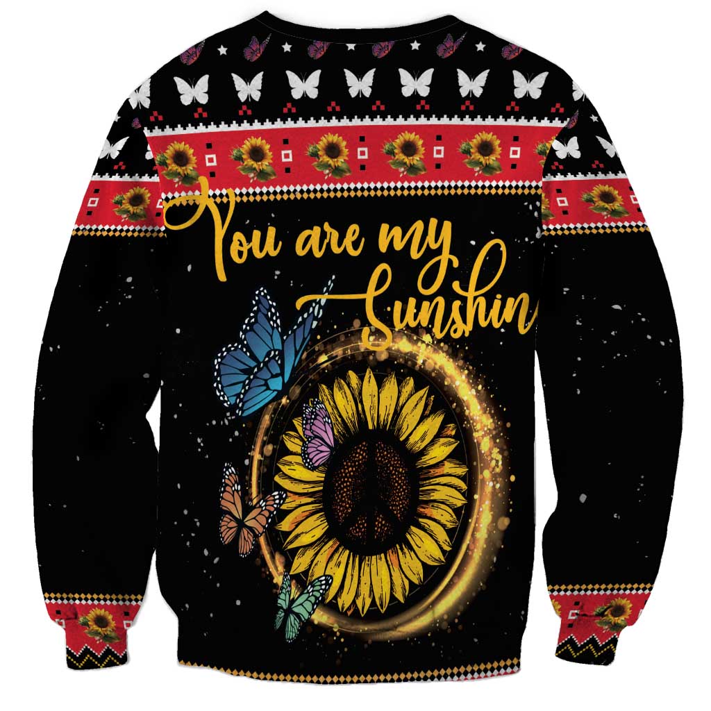 Butterfly Christmas Yall Sweatshirt You Are My Sunshine - Wonder Print Shop