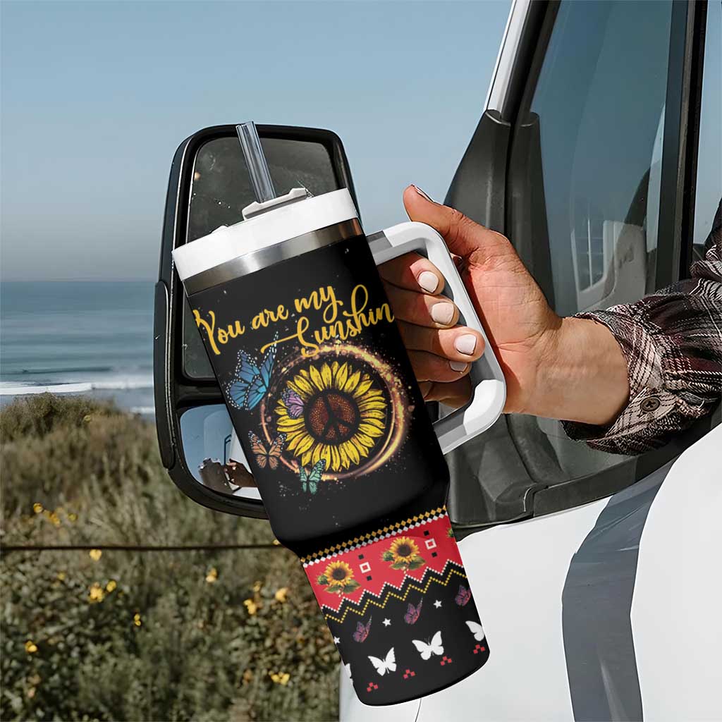 Butterfly Christmas Yall Tumbler With Handle You Are My Sunshine - Wonder Print Shop