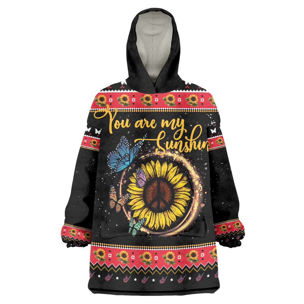 Butterfly Christmas Yall Wearable Blanket Hoodie You Are My Sunshine - Wonder Print Shop