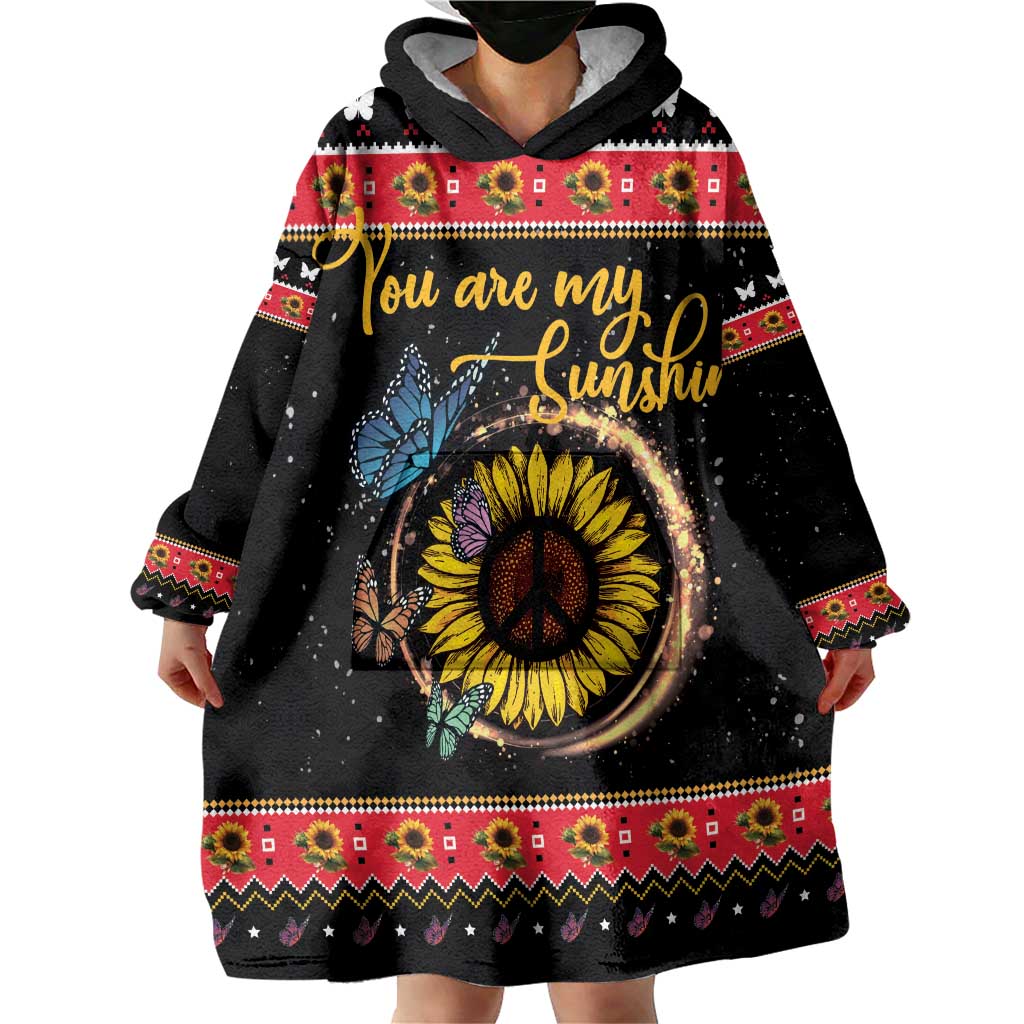 Butterfly Christmas Yall Wearable Blanket Hoodie You Are My Sunshine - Wonder Print Shop