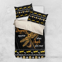 Dragonfly Sunflower Bedding Set Dragonfly Appear When Angels Are Near - Wonder Print Shop