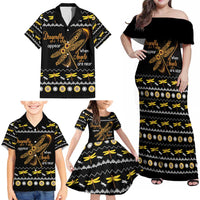 Dragonfly Sunflower Family Matching Off Shoulder Maxi Dress and Hawaiian Shirt Dragonfly Appear When Angels Are Near - Wonder Print Shop