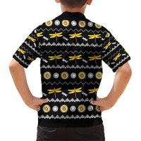 Dragonfly Sunflower Family Matching Short Sleeve Bodycon Dress and Hawaiian Shirt Dragonfly Appear When Angels Are Near - Wonder Print Shop