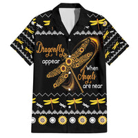 Dragonfly Sunflower Family Matching Short Sleeve Bodycon Dress and Hawaiian Shirt Dragonfly Appear When Angels Are Near - Wonder Print Shop