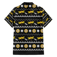 Dragonfly Sunflower Family Matching Short Sleeve Bodycon Dress and Hawaiian Shirt Dragonfly Appear When Angels Are Near - Wonder Print Shop