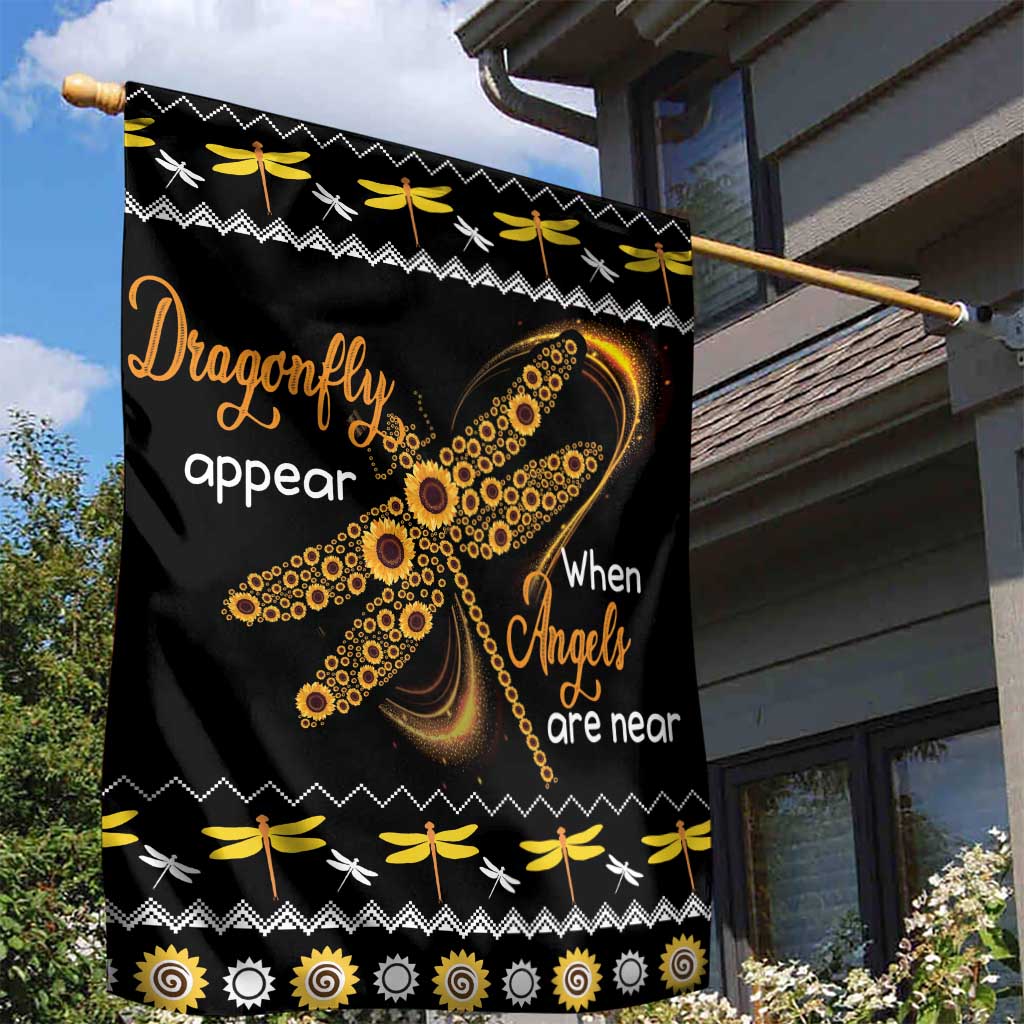 Dragonfly Sunflower Garden Flag Dragonfly Appear When Angels Are Near - Wonder Print Shop