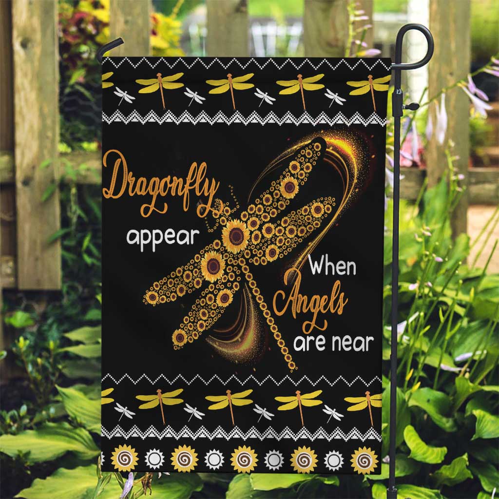 Dragonfly Sunflower Garden Flag Dragonfly Appear When Angels Are Near - Wonder Print Shop