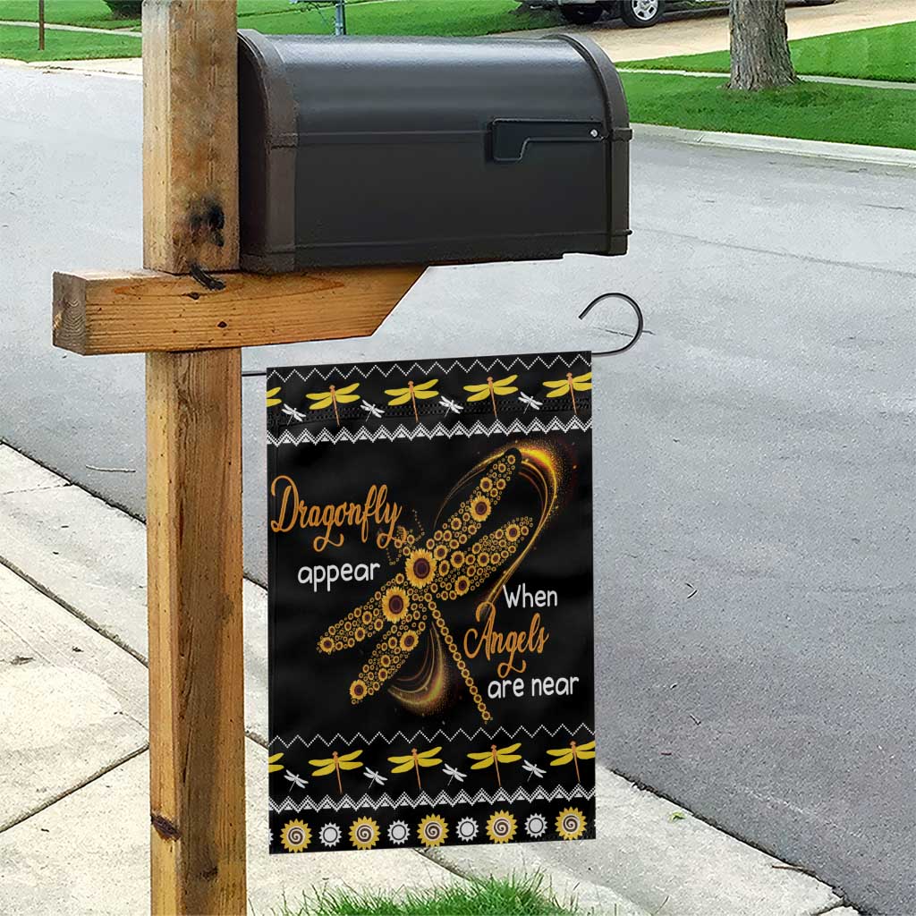 Dragonfly Sunflower Garden Flag Dragonfly Appear When Angels Are Near - Wonder Print Shop