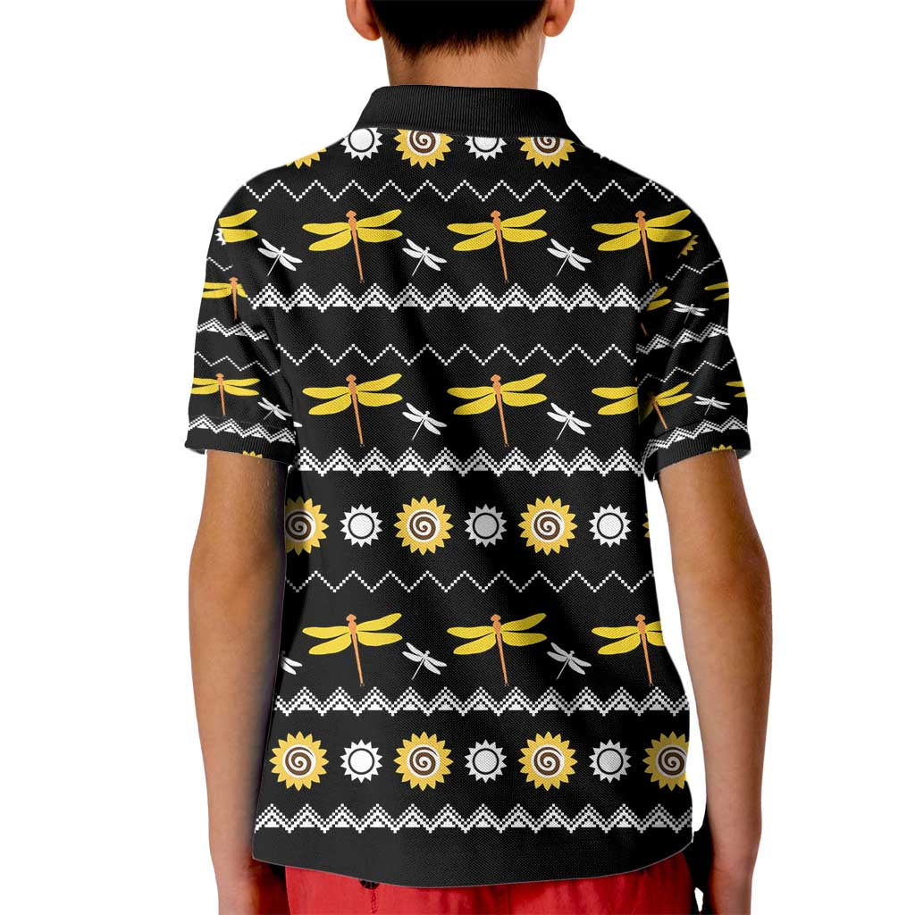 Dragonfly Sunflower Kid Polo Shirt Dragonfly Appear When Angels Are Near - Wonder Print Shop