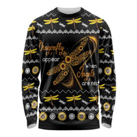 Dragonfly Sunflower Long Sleeve Shirt Dragonfly Appear When Angels Are Near - Wonder Print Shop