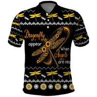 Dragonfly Sunflower Polo Shirt Dragonfly Appear When Angels Are Near - Wonder Print Shop