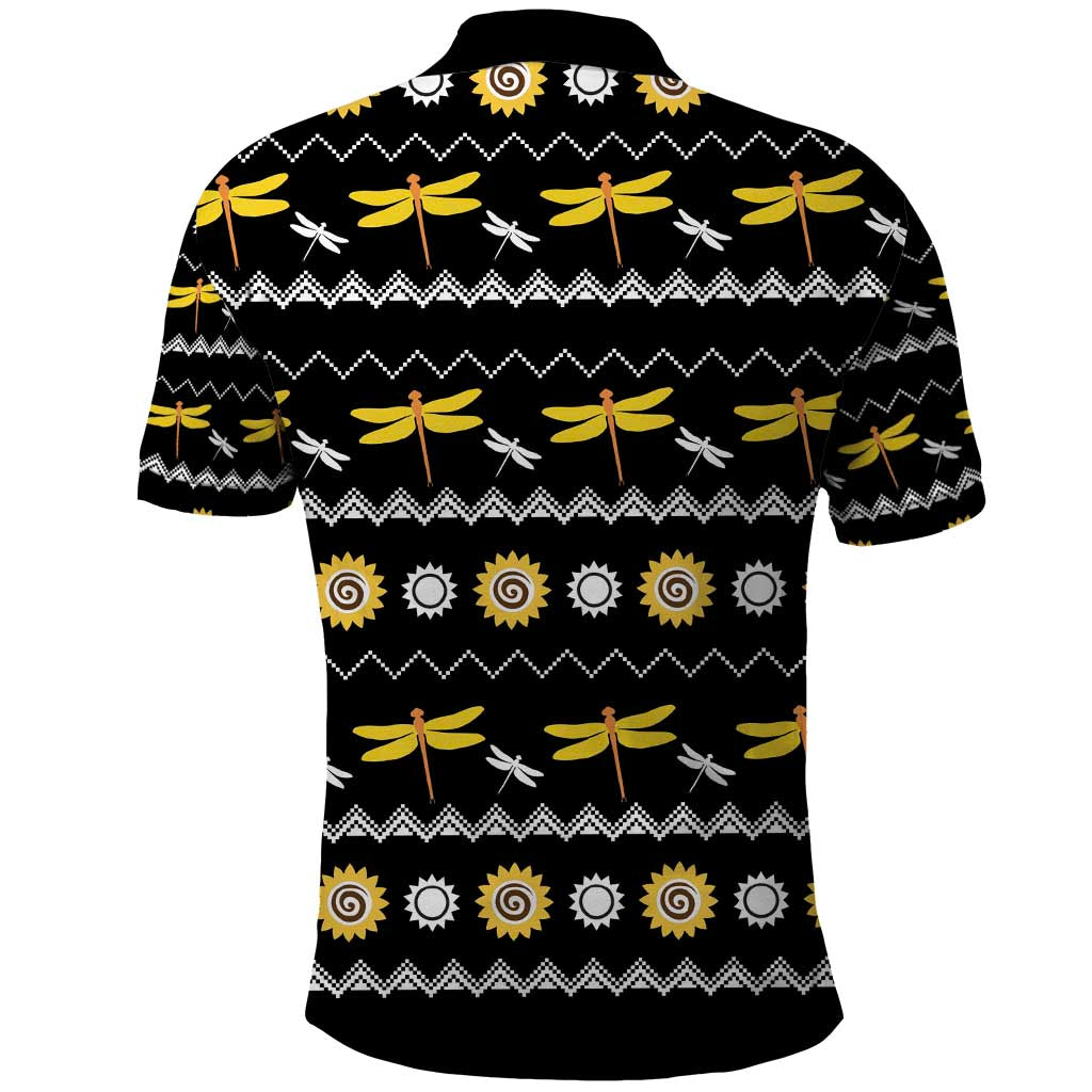 Dragonfly Sunflower Polo Shirt Dragonfly Appear When Angels Are Near - Wonder Print Shop