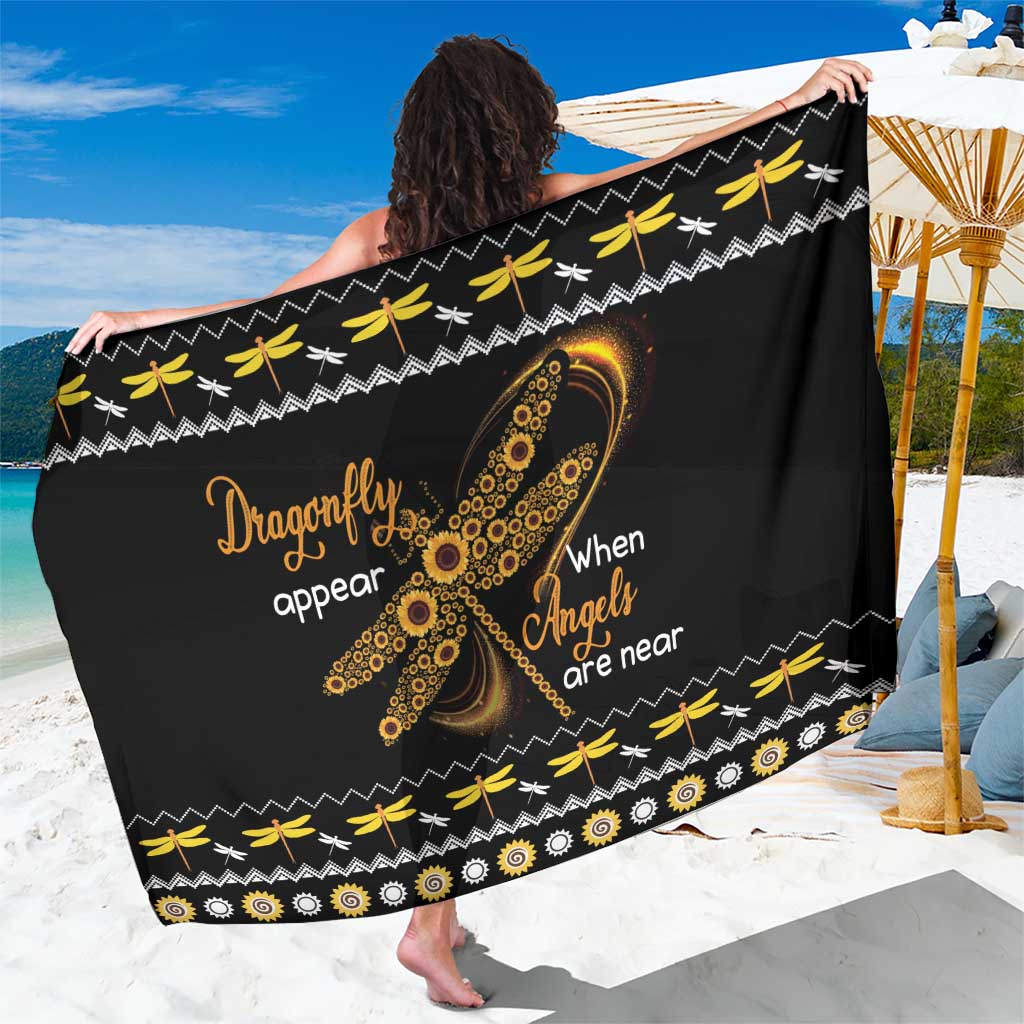 Dragonfly Sunflower Sarong Dragonfly Appear When Angels Are Near - Wonder Print Shop