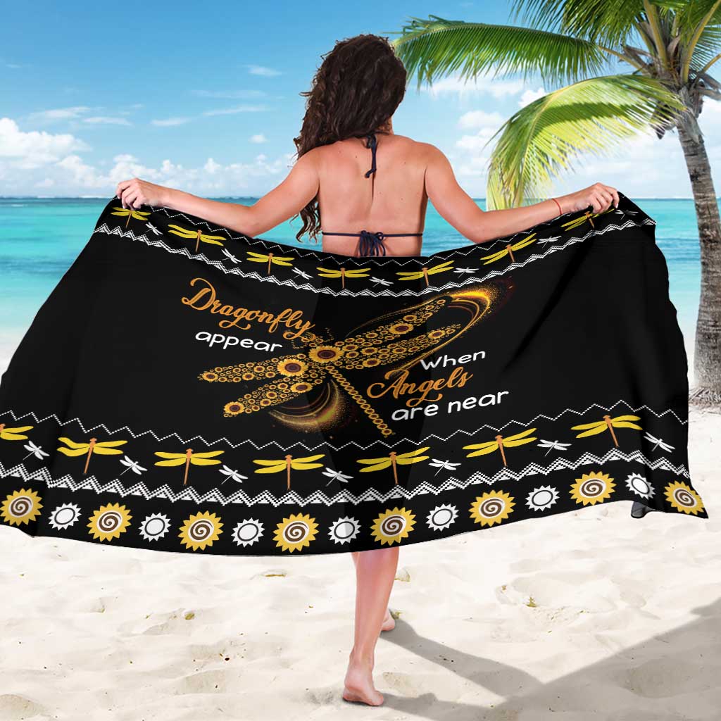 Dragonfly Sunflower Sarong Dragonfly Appear When Angels Are Near - Wonder Print Shop
