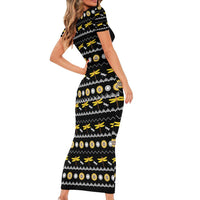 Dragonfly Sunflower Short Sleeve Bodycon Dress Dragonfly Appear When Angels Are Near - Wonder Print Shop