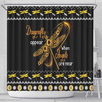 Dragonfly Sunflower Shower Curtain Dragonfly Appear When Angels Are Near