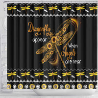 Dragonfly Sunflower Shower Curtain Dragonfly Appear When Angels Are Near