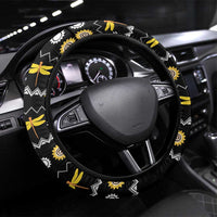 Dragonfly Sunflower Steering Wheel Cover Dragonfly Appear When Angels Are Near - Wonder Print Shop