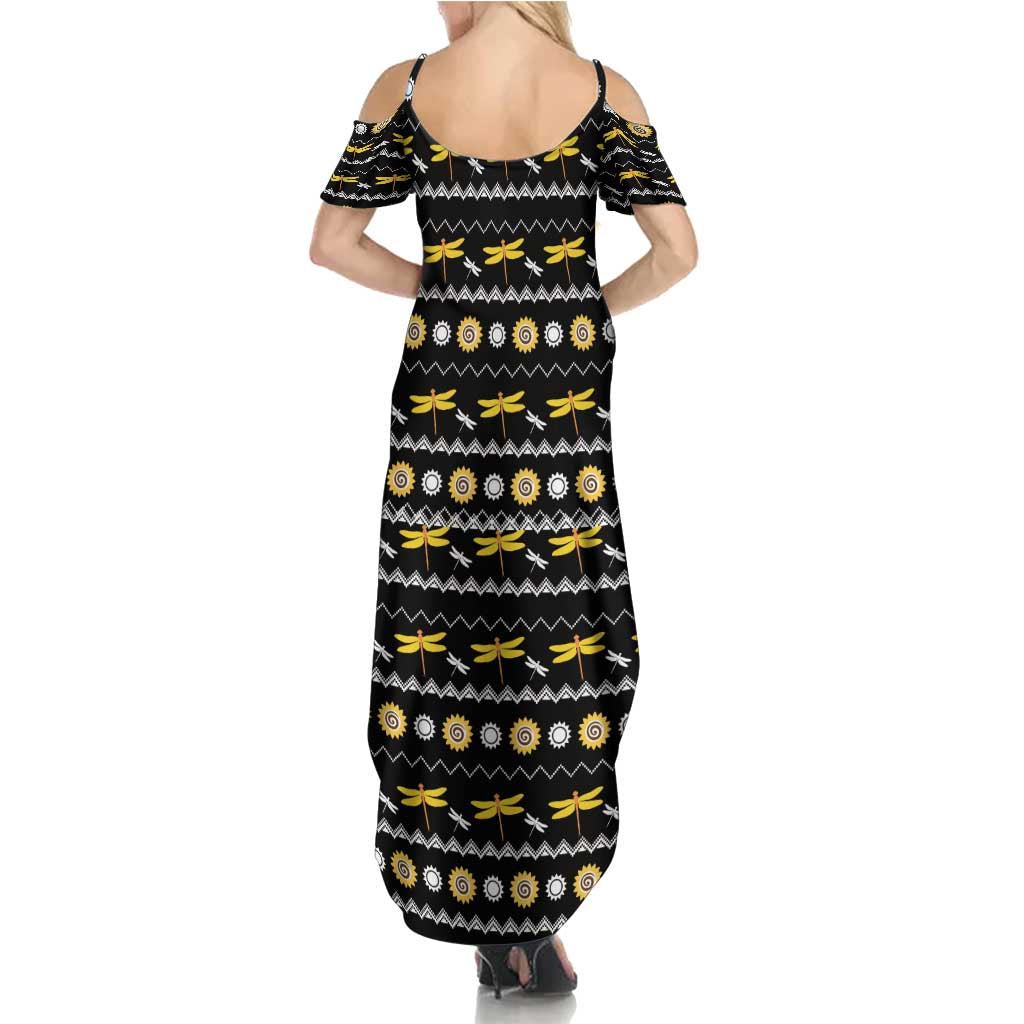 Dragonfly Sunflower Summer Maxi Dress Dragonfly Appear When Angels Are Near - Wonder Print Shop