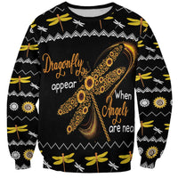 Dragonfly Sunflower Sweatshirt Dragonfly Appear When Angels Are Near - Wonder Print Shop
