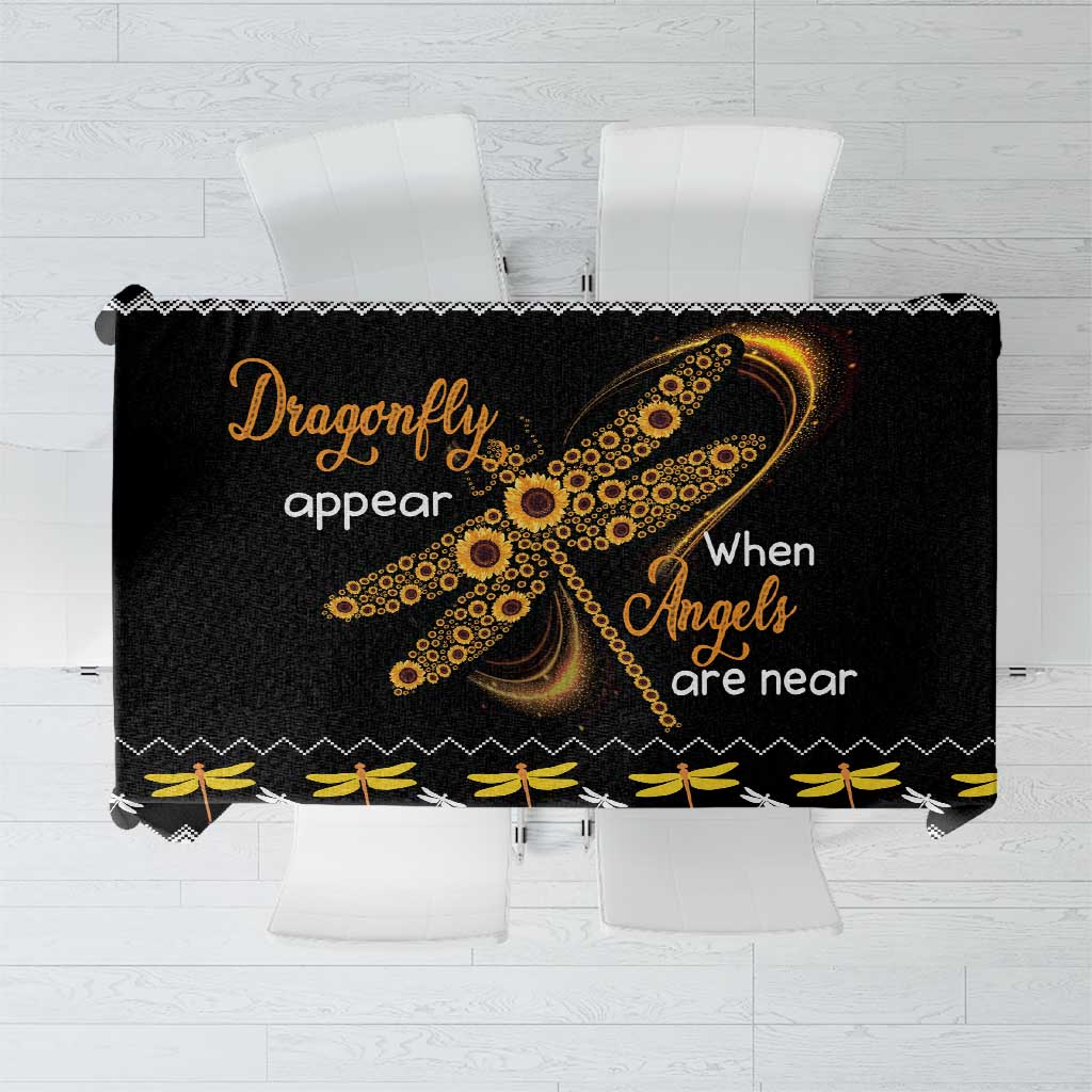Dragonfly Sunflower Tablecloth Dragonfly Appear When Angels Are Near - Wonder Print Shop