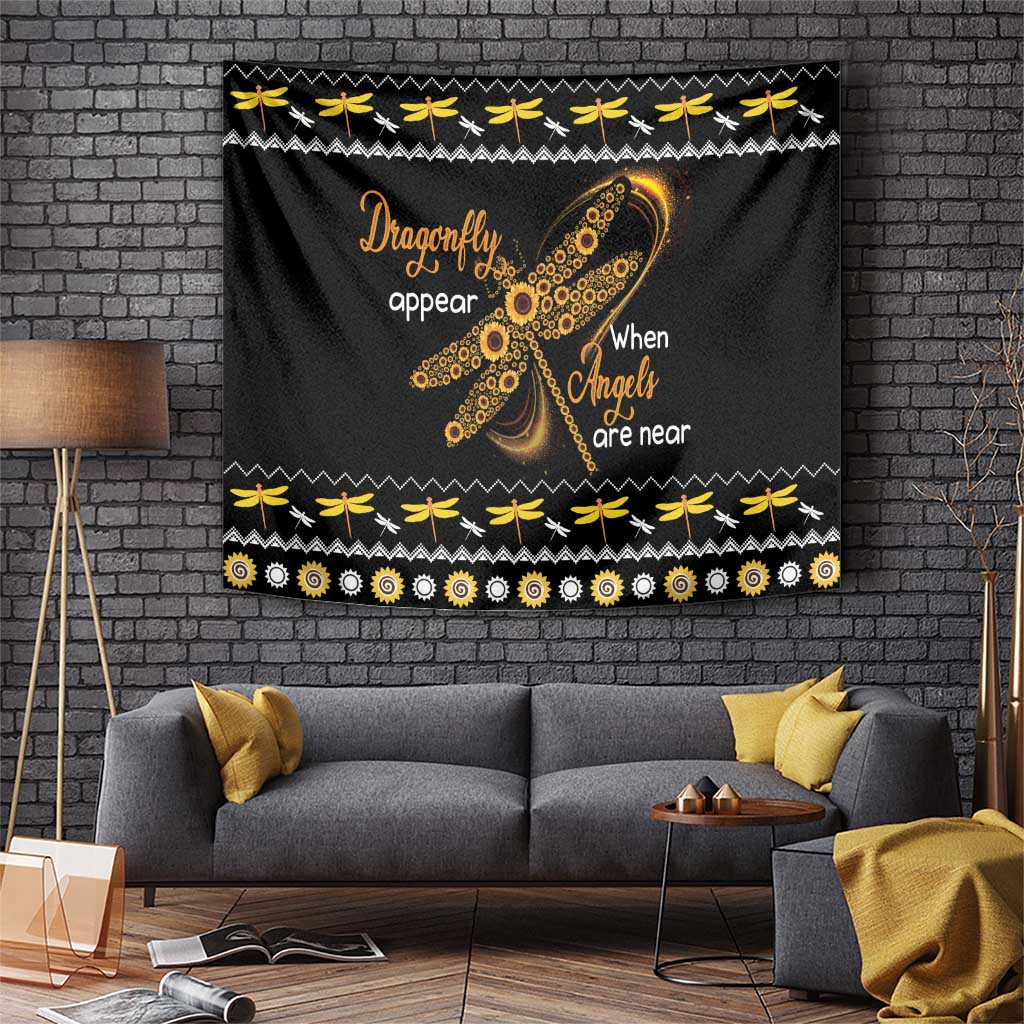 Dragonfly Sunflower Tapestry Dragonfly Appear When Angels Are Near - Wonder Print Shop