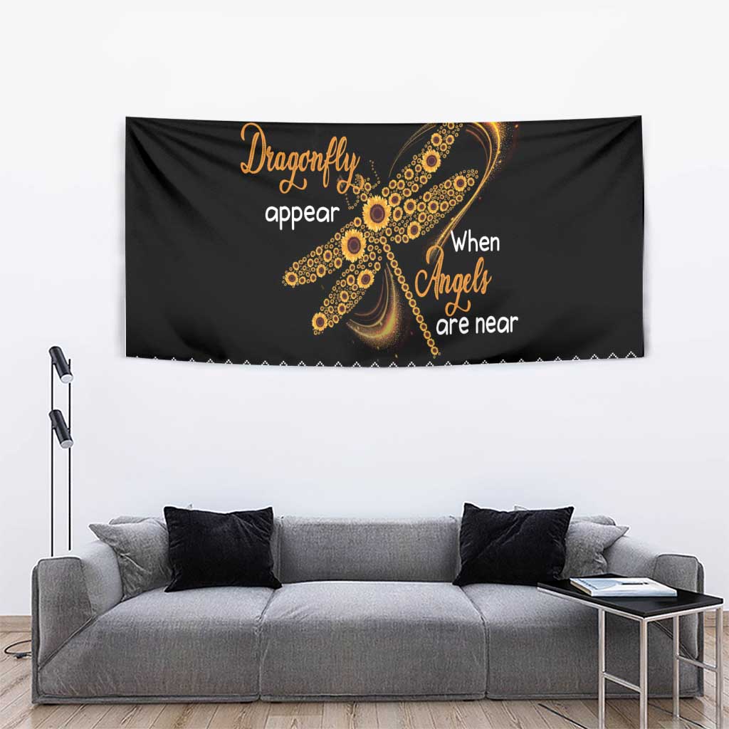Dragonfly Sunflower Tapestry Dragonfly Appear When Angels Are Near - Wonder Print Shop